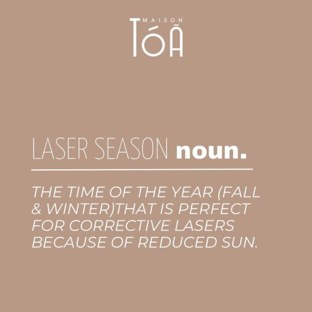 C’est la saison des Lasers! ❄️  Profitez du mauvais temps et découvrez toute notre offre de laser chez Maison Tóā :  - Laser pigmentaire 
- Laser détatouage 
- Laser vasculaire 
- Laser CO2 
- Laser épilatoire  Plus d’information sur https://maisontoa.com/laser/